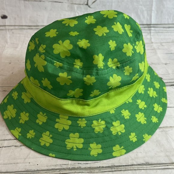 Shamrock Bucket Hat Green Adult One Size St. Patrick's Day NEW WITHOUT TAGS - Picture 1 of 5